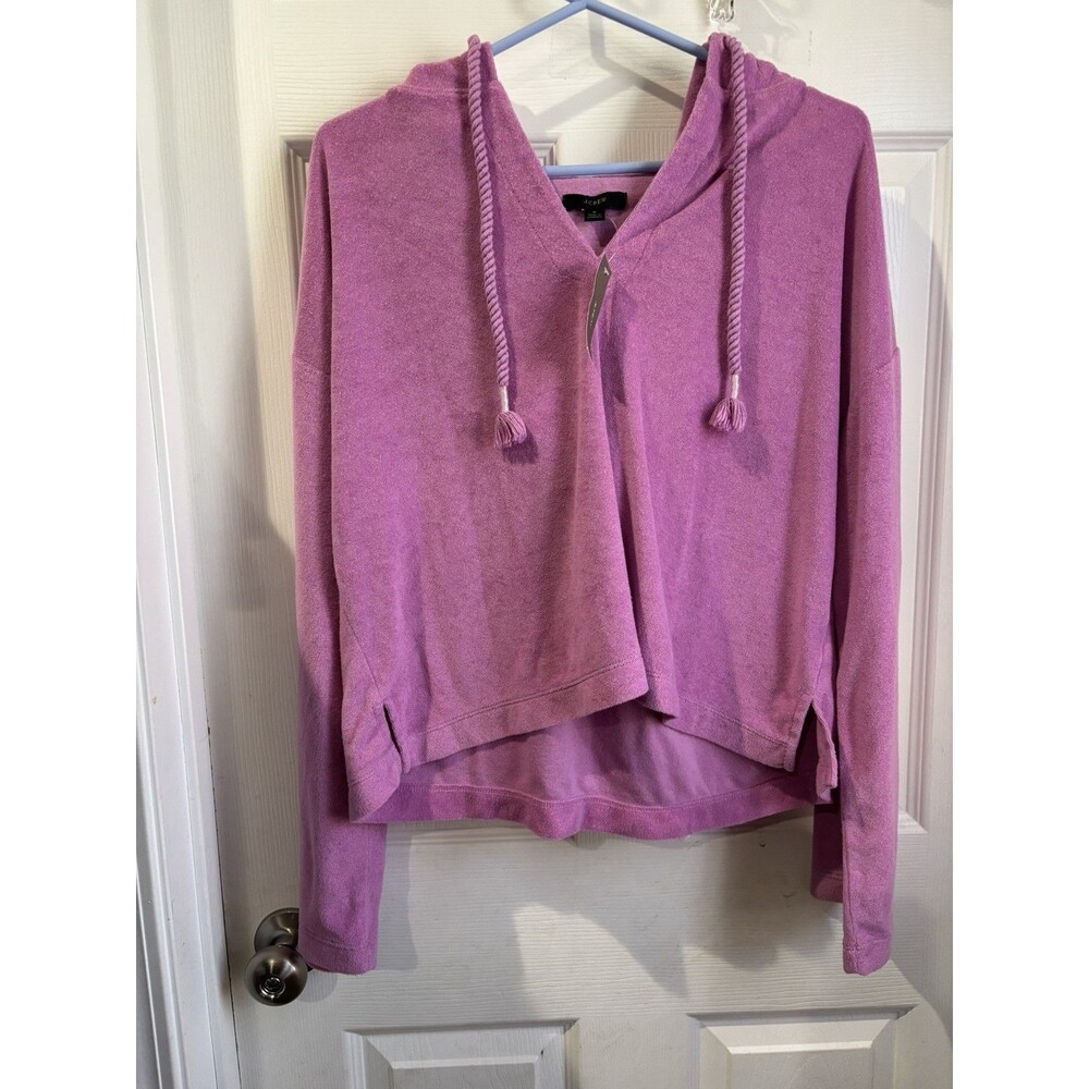 J.CREW Women's Towel Terry V-neck Hoodie small Swim Coverup NEW
